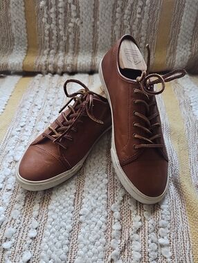 Frye Mindy Low Top Brown Leather Women's Sneakers